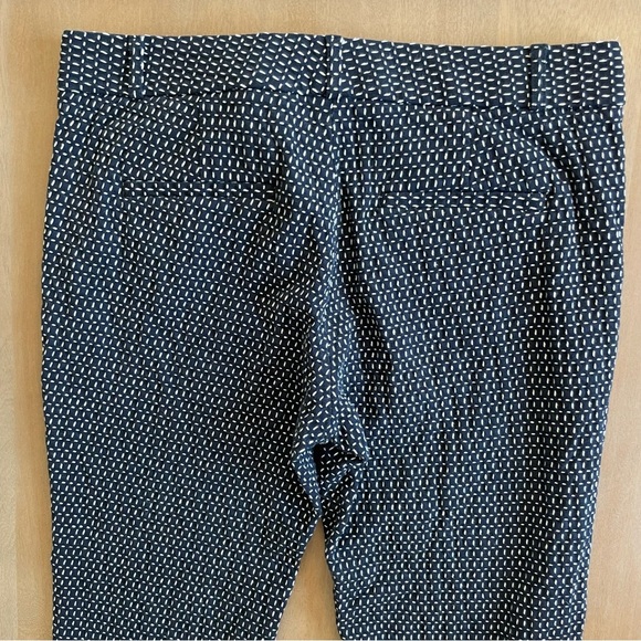 Banana Republic Navy and White Geometric Sloan Trousers - Picture 7 of 10
